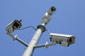Surveillance security cameraÃ¢â¬â¢s Royalty Free Stock Photo